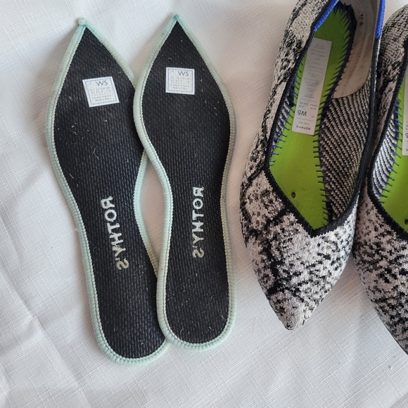 Rothy's Patterned Flats with Blue Trim - Picture 2 of 4